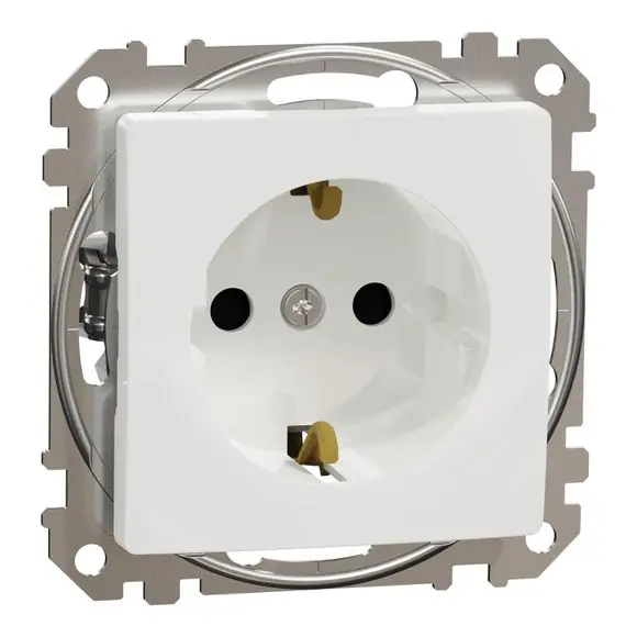 Sedna D/E - Zásuvka 230V 16A Schuko, Bílá Nová Kolekce