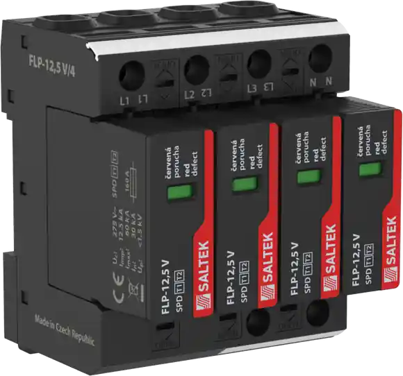 Bezpečná Platba FLP-12,5 V/4 čtyřpólový svodič bleskových proudů