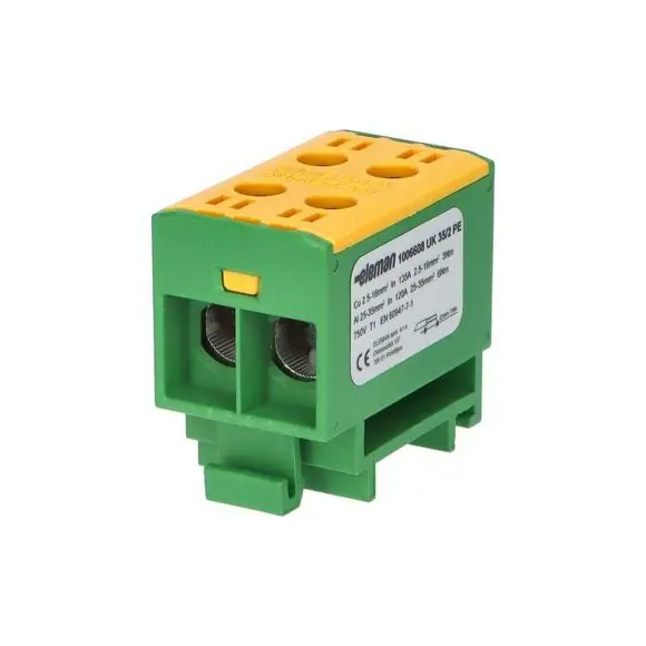 Aktuální UK 35/2 PE, 135A, 1pól./2nás., AL/CU, IP20, zž, 4x2,5-35mm2, na DIN