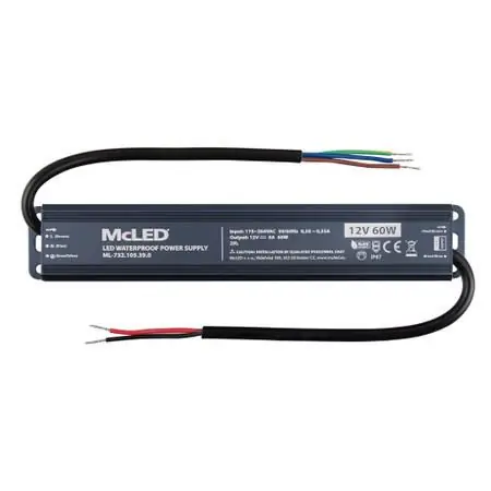 Nová Kolekce DR LED driver 12V 60W IP67 McLED 5A kov _BLACK edition