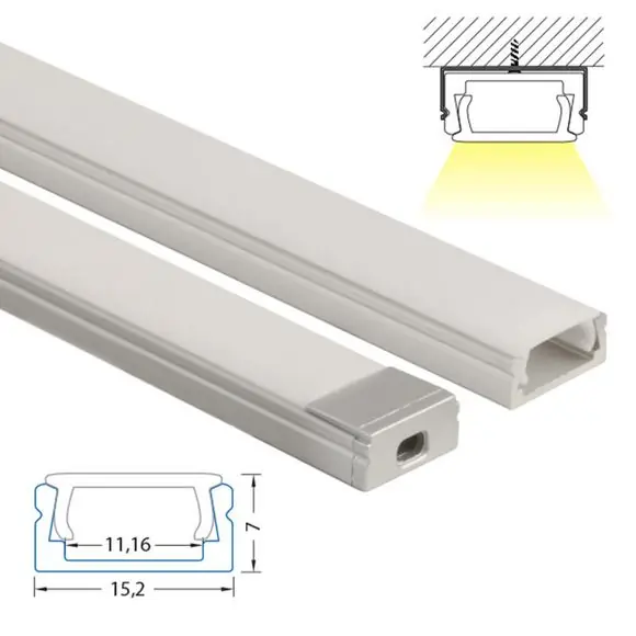Poslední Šance LED AL profil "PG" přisaz. 1m+plexi mat. McLED pro LED pásek max.14,4W/m_š10mm **