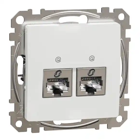 Sedna D/E - Datová zásuvka 2xRJ45 kat. 6 STP, Bílá Sezónní Sleva