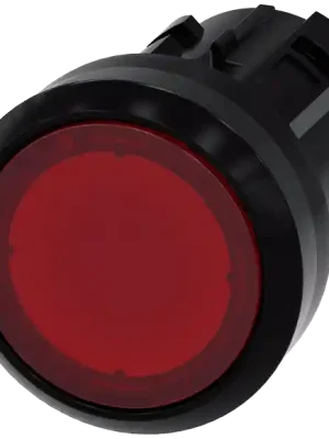 tlačítko, osvětlené, 22 mm, kulaté, plast, červená, stiskací knoflík Oblíbený