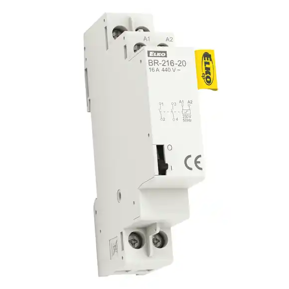 BR-216-20/230V bistabilní (impulsní) relé s mech.ovl., výstup 2xNO 16A Ihned K Objednání