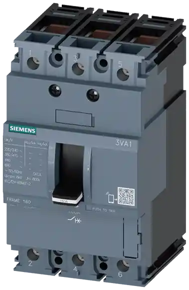 Výkonový jistič 3VA1 IEC Frame 160 třída spínací schopnosti N Icu=25kA @ 415V Výhodná Nabídka