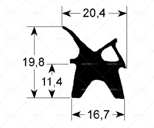 Originální Dveřní těsnicí profil 2410 Množství dodáváno na metry