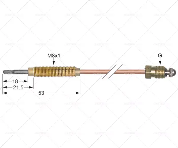 m10x1 termočlánek 600mm dlouhý připojení k hořáku m8x1 Zlevněný