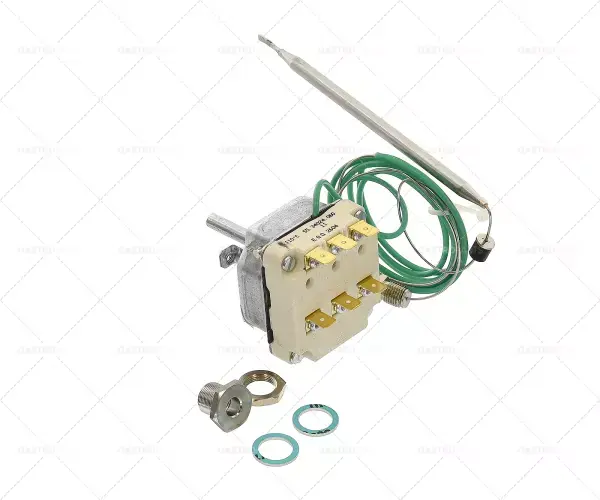 Originální Termostat T.MAX. 110 ° C provozní rozsah 32-110 ° C 3-pólový 16A 3NO senzor o 6 mm sondy L 138mm