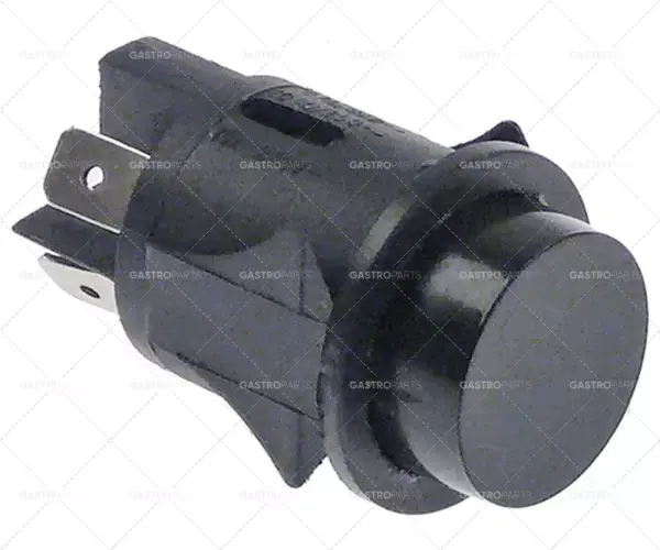 Sleva Tlačítko instalován o 25 mm černá 2NO 250V 16A Připojení plochá zástrčka 6,3 mm