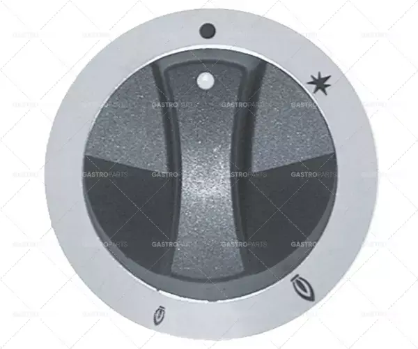 Knebel plynový kohout dolů stříbrná s pilotním světlem o 77mm nápravou o 8 x7mm zploštění Must-Have
