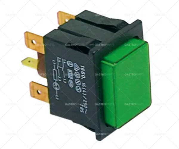 Vrácení Zdarma momentové tlačítko kování rozměr 30x22mm 250V 16A 1ks f6,3 f4,8 obdélníková zelená