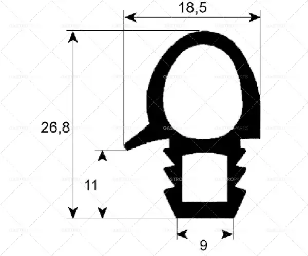 Přímo Od Výrobce Trouba těsnící profil 2070 B 645 mm L 700 mm Rozměr Unit 1 10 x 1/1