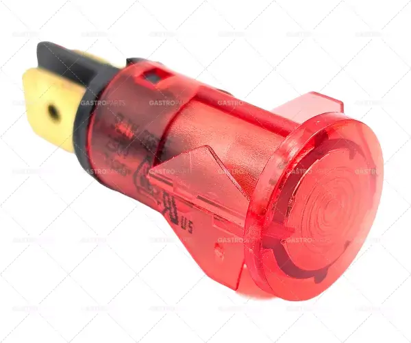 Signální světlo o 12 mm červená 230 Připojení Plochý konektor 6,3 mm Temp.Best. 120 ° C Super Cena