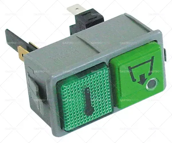 Přepínač kombinace tápání rozměru 28,5x52,6mm zelená 1Z / lampa 250V 16A průtok / teplota Nová Kolekce