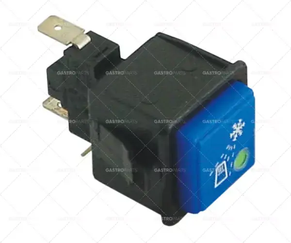 Speciální Cena tlačítkový spínač, montážní rozměry 28,5x28,5mm modrá/zelená 1CO 250V 16A oplachování
