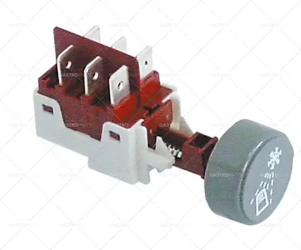 momentové tlačítko 250V 16A 2co samec 6,3mm symbol pod omítku kulatý šedý Nakupujte Hned