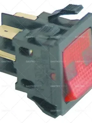 Jen Po Omezenou Doba kolébkový spínač montážní rozměry 30x22mm červená 2NO 230V 16A osvětlený