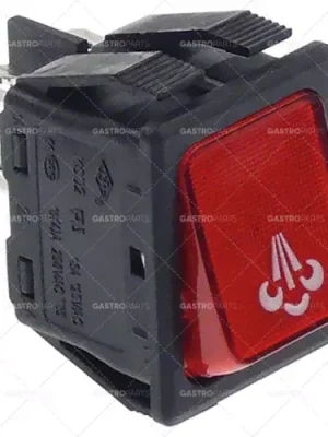 kolébkový vypínač montážní rozměry 30x22mm červená 2NO 250V 16A osvětlená pára Top Prodej