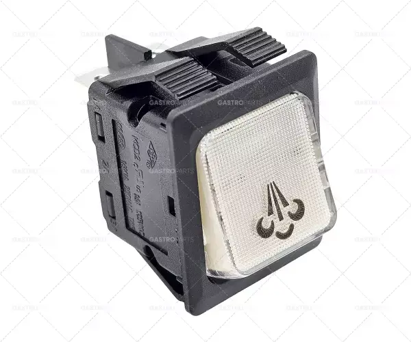 Sezónní Sleva kolébkový spínač montážní rozměry 30x22mm bílý 2NO 250V 16A parní přípojka vnější faston 6,3mm