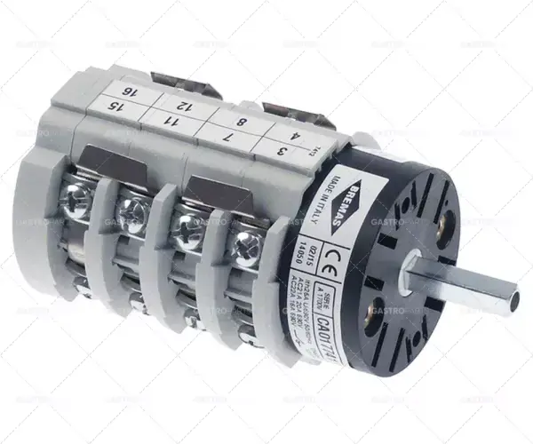 Ověřený Otočný přepínač polohách 3 1-0-2 Kontaktní věty 8 Typ CS0177412 400V 20A osy o 5x5mm