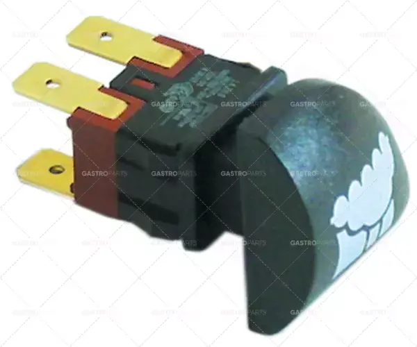 tlačítkový spínač, montážní rozměry 19x13mm černý 2NO 250V 16A vodovodní přípojka vnější faston 6,3mm Cenová Bomba