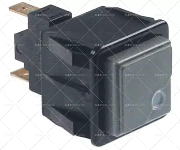 tlačítkový spínač, montážní rozměry 28,5x28,5mm šedá/červená 1NO 250V 16A s indikátorem Sleva