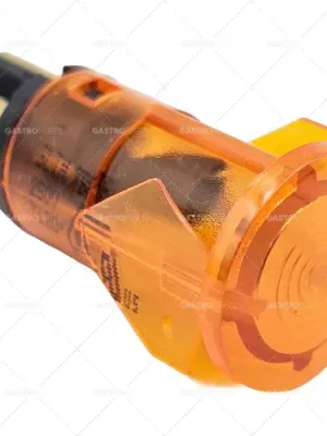 Autentický signálka o 12mm žlutá 230V Připojení Plochý konektor 6,3 mm Temp.Best. 120 ° C