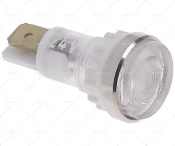 Cenově Výhodný světelný indikátor ø 12 mm 24V čiré připojení samec faston 6,3 mm