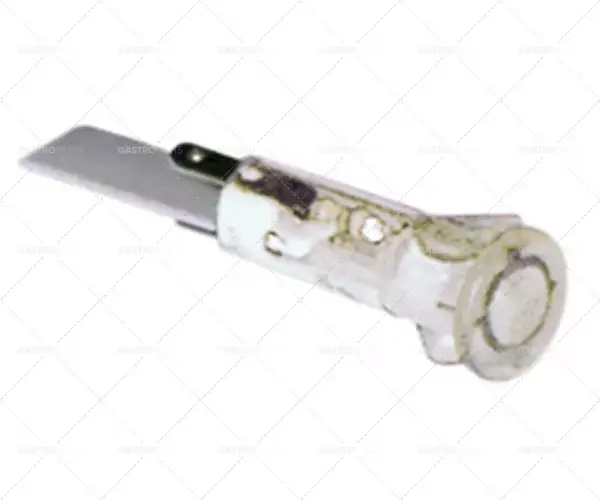 kontrolka ø 10mm čirá 230V přípojka vnější faston 2,8mm Množství 1 ks Výprodej
