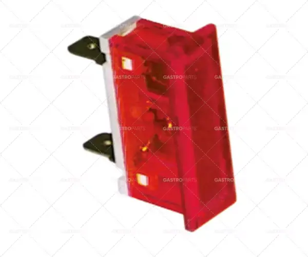 Nová Kolekce montážní rozměry kontrolky 34x10mm 230V 1W červené připojení samec faston 6,3mm