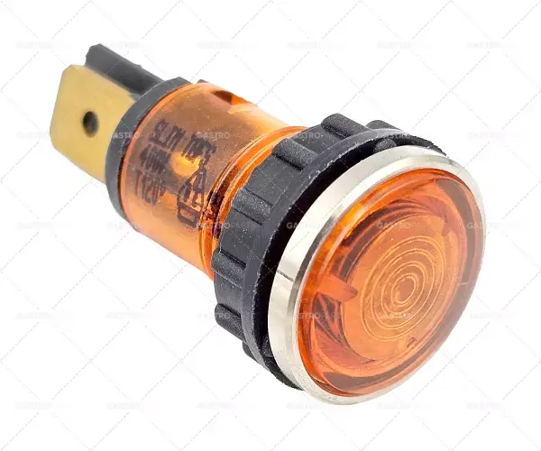 Aktuální lampa signál o 12 mm 400V žlutá Připojení plochá zástrčka 6,3 mm