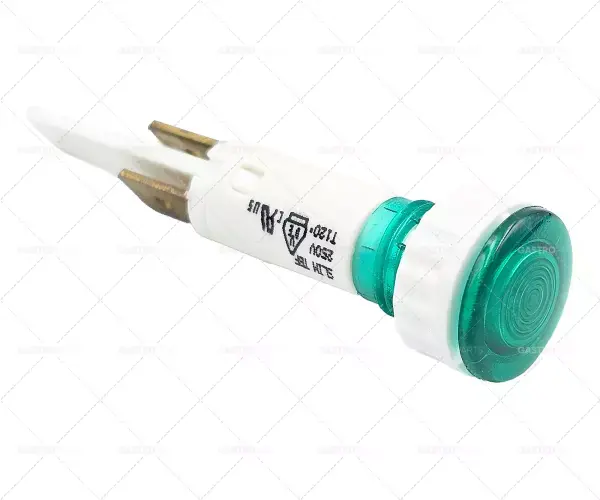 Nahrazeno 359967/359985 / signálka o 10mm 230V zelená Připojení plochou zástrčkou 6,3mm Zlevněný