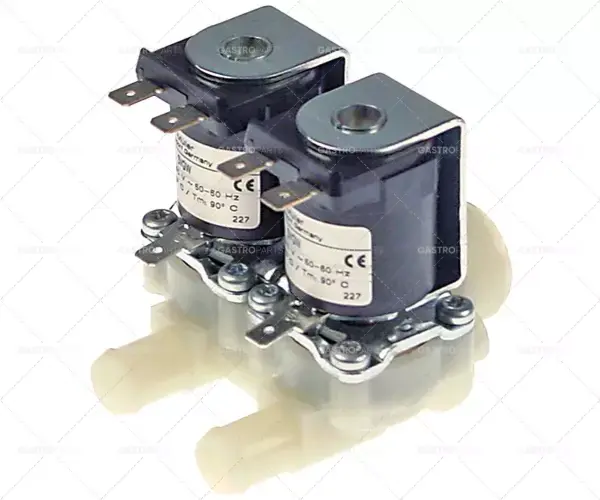 Autentický elektromagnetický ventil dvojitý přímý 230V vstup 3/4" výstup 14,5mm DN10 t.max. 90°C pracovní cyklus 100%