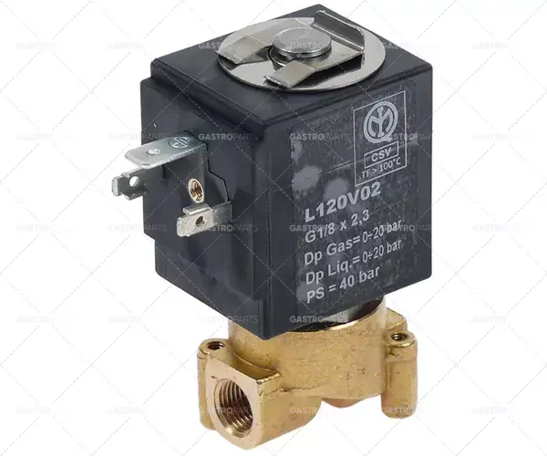 elektromagnetický ventil 2-cestný 24 VAC připojení 1/8" L 32mm DN 2,3mm násuvná zásuvka DIN Oblíbený