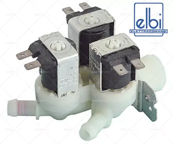 Nejprodávanější elektromagnetický ventil trojitý přímý 230V vstup 3/4" výstup 11,5mm t.max. 90°C výstup B 2,5l/min ELBI