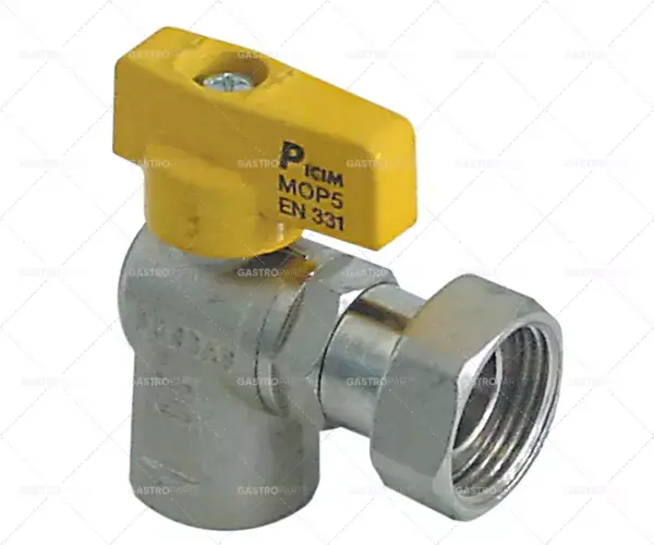 kulový kohout úhlová křídlová rukojeť vstup 1/2" IT výstup 3/4" IT L 53,5 mm schválení EN 331 Rychlé Dodání