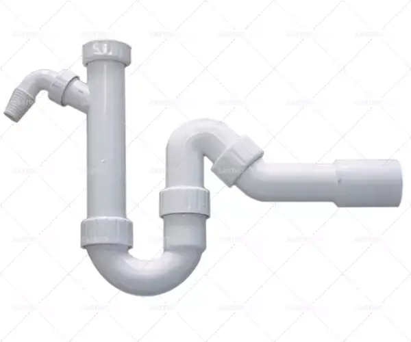 U-ramenná umyvadla 1 závit 1½" s hadicovou přípojkou zahnutá D1 ø 40mm D2 ø 50mm PP Super Cena