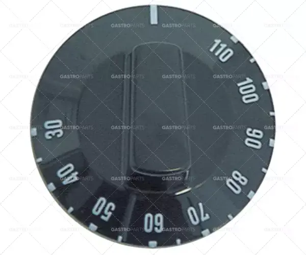 knoflík termostatu t.max. 110°C 30-110°C ø 49mm hřídel ø 6x4,6mm hřídel plochý horní černý Nejprodávanější