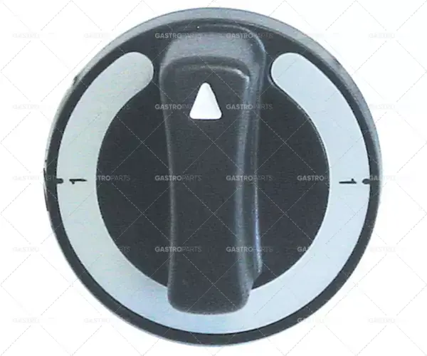 Cenově Výhodný knoflíkový spínač 1-0-1 ø 60mm hřídel ø 6x4,6mm hřídel plochá levá černá