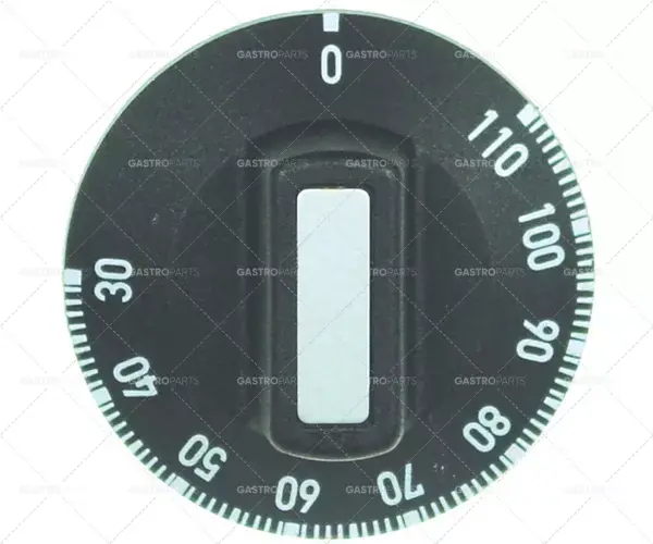 knoflík termostatu t.max. 110°C ø 50mm hřídel ø 6x4,6mm hřídel plochá horní černá Akce