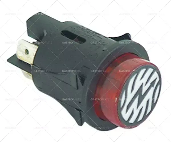Top Prodej montážní průměr tlačítka 25mm 250V 16A symbol napětí samec 6,3mm kulatý červený
