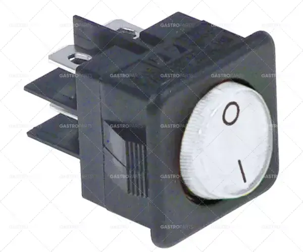 Rychlé Dodání Kolébkový přepínač Dimension 27,8x25mm bílá 2NO 250V 16A 0-I konektor 6,3mm jazýčky
