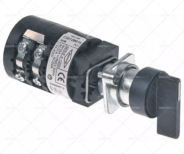 otočný spínač 4polohový vačkový spínač 1-2-3-4 4pólový typ cs012m014 400V 12A 5x5mm Originální