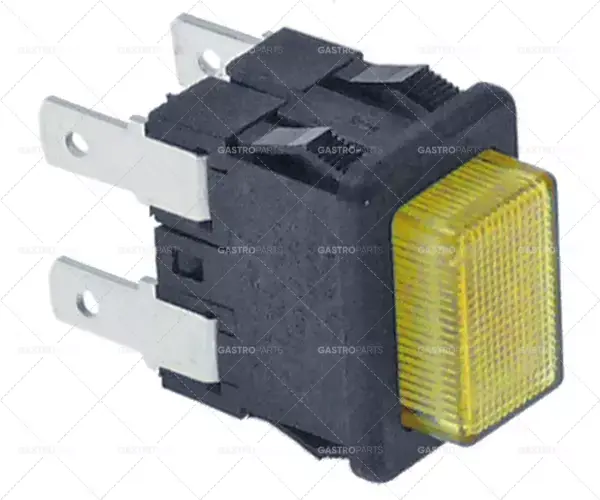montážní dim. 19x13mm 250V 16A 2no samec 4,8mm obdélníkový žlutý Víkendová Akce