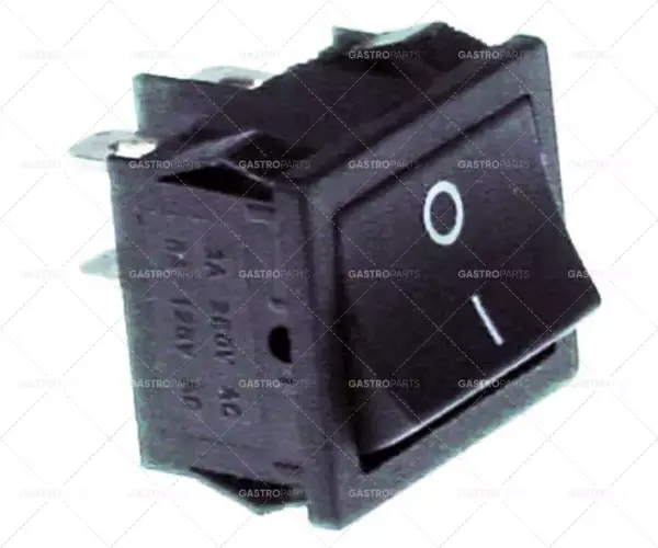 Hit Sezóny kolébkový spínač montážní rozměry 19x22mm černá 2NO 250V 10A 0-I připojení vnější faston 4,8mm