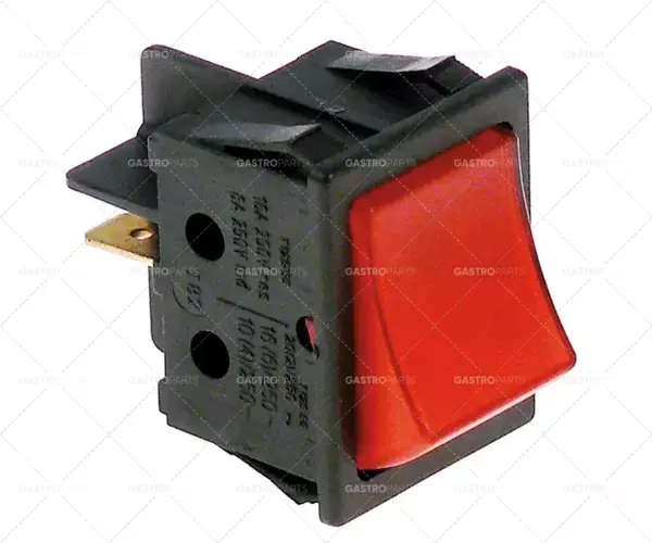 momentový kolébkový spínač montážní rozměry 30x22mm červená 1NC 230V 16A Akční Nabídka
