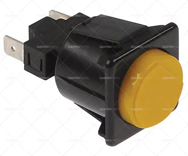 momentové tlačítko rozměr 28,5x28,5mm 250V 16A 1ks samec 6,3mm kulatý žlutý Super Cena