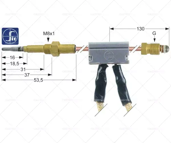 Odeslání Ihned termočlánek m9x1 dlouhý 1000mm připojení k hořáku průměr 6mm