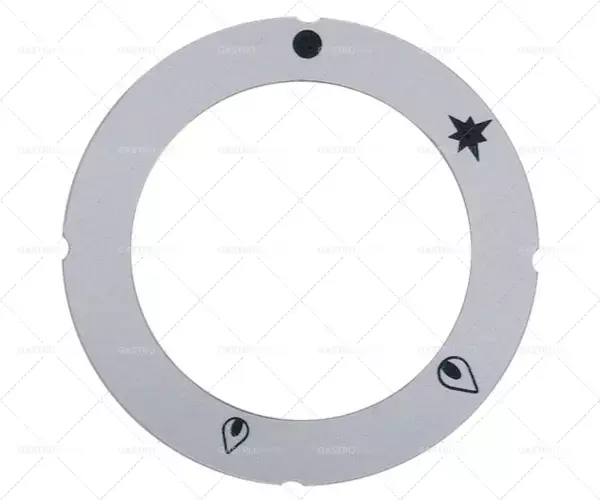 Knebel symbol kohoutku stříbro plyn s pilotním plamenem AD o 63 mm ID o 45,5mm EGA26440 Víkendová Akce