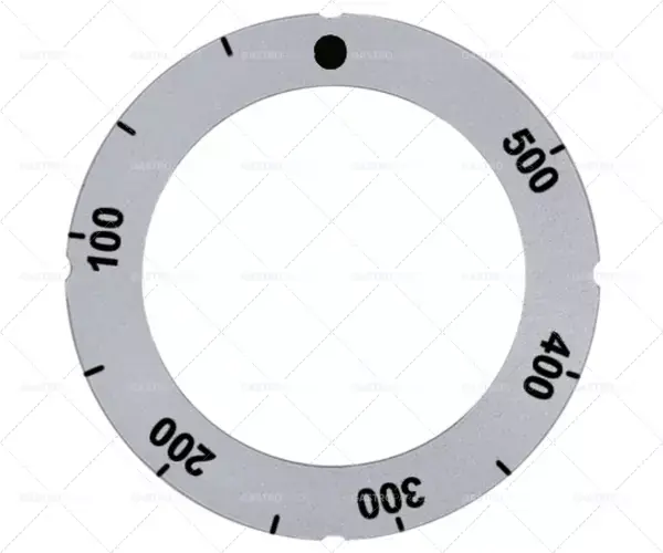 Knebel symbol stříbro termostat T.MAX. 500 ° C 50 až 500 ° C Úhel natočení 310 ° AD o 63mm ID o 45,5mm Akce